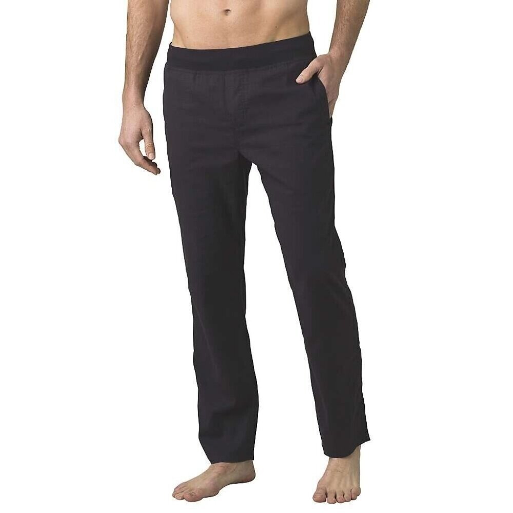 PrAna Vaha Straight Yoga Pant dark black size small 34” inseam Hemp UPF 50+